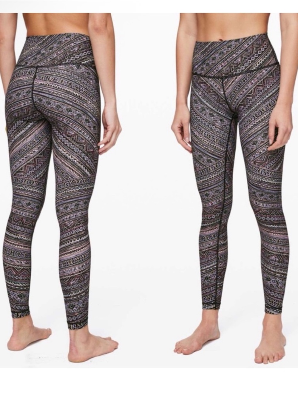 Lululemon Tribal Pace Wunder Under High-Rise Tight Leggings Size 4 Yoga Athletic